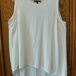 BCBG Max White sleeveless assymetrical tee XL